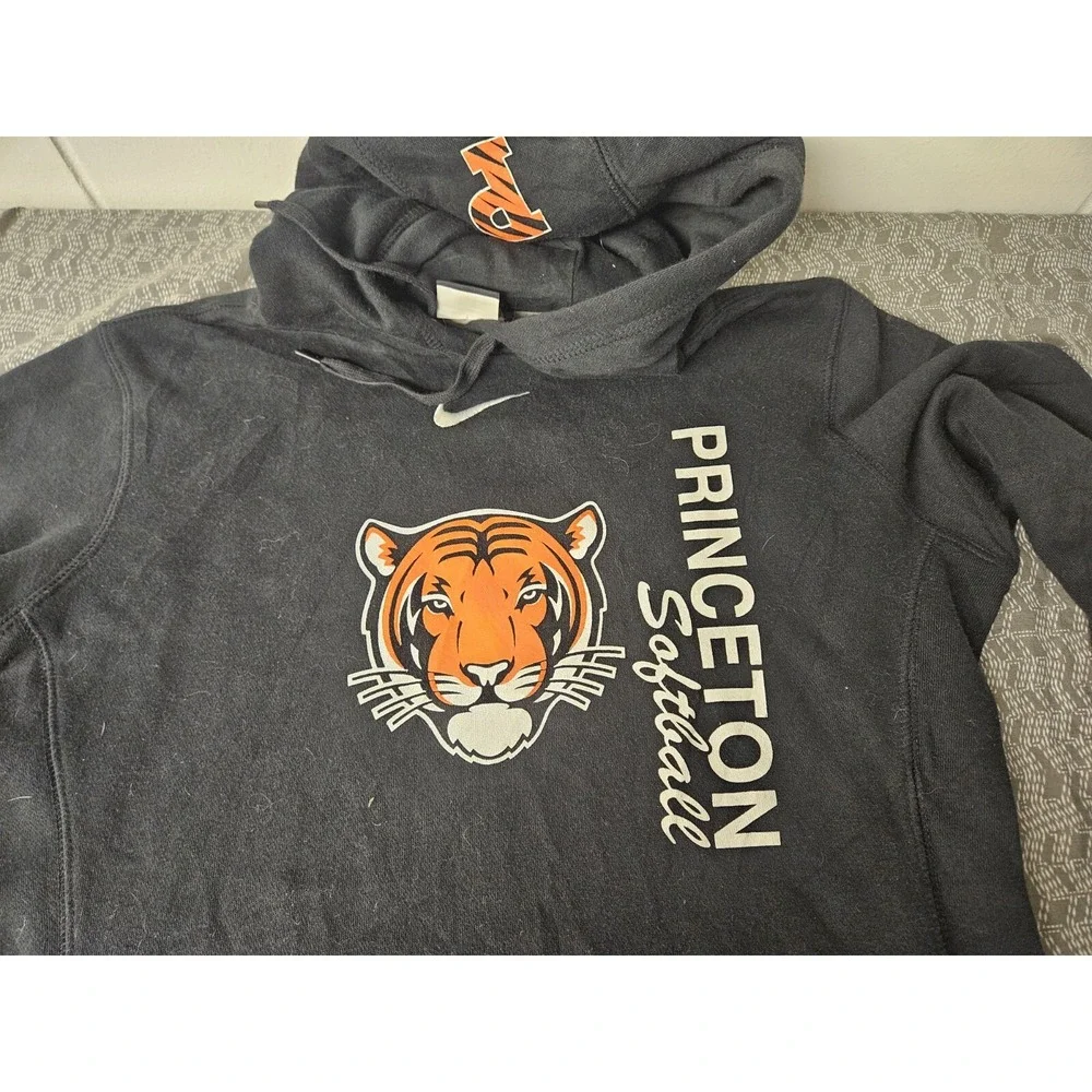 Vtg Nike Princeton Tigers‎ Sweatshirt Mens Small Black Center Swoosh Hoodie
